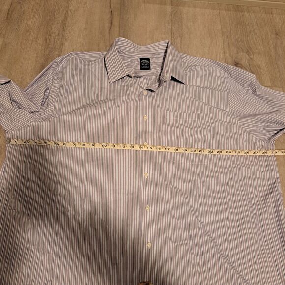 Brooks Brothers Shirt Mens 19 38/39 Purple Striped Supima Cotton Button Down - Picture 9 of 10